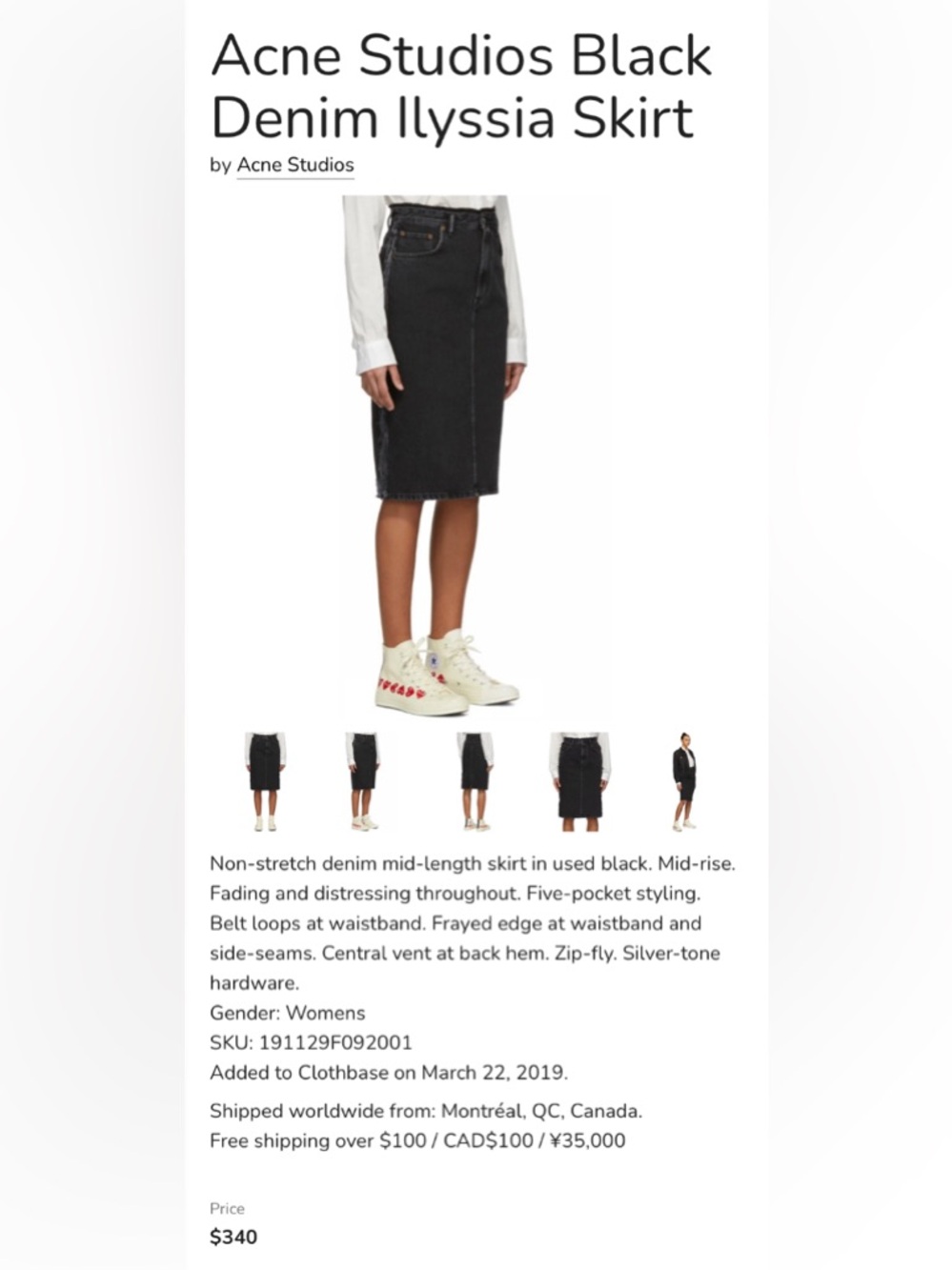 Acne Studios | Ilyssia Denim Pencil Skirt | Mid Blue | Size 34 (IT) - Picture 11 of 12